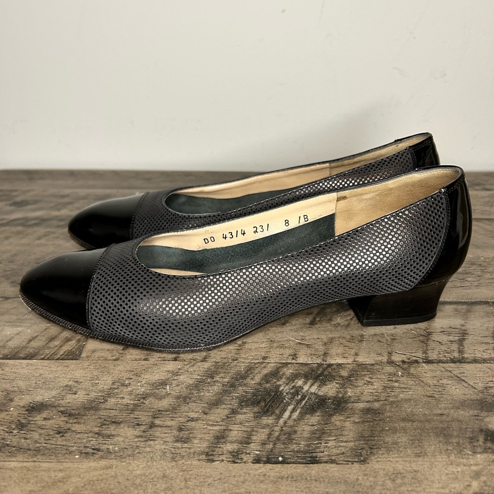 Salvatore Ferragamo Black and Gray Heels